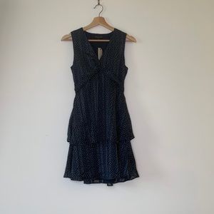 Banana Republic Petite Navy blue polka dot dress